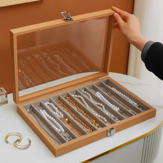 진주 목걸이 저장 상자 뚜껑 유리 유리 방진 긴 팔찌 구슬 보석 두꺼운 목걸이 팔레트 보석 박스를보세요 진주 목걸이 저장 상자 뚜껑 유리 유리 방진 긴 팔찌 구슬 보석 두꺼운 목걸이 팔레트 보석 박스를보세요