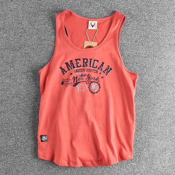 Fashion brand American retro letter pattern men's sweat vest pure cotton washing fitness sports personality sleeveless shoulder
Fashion brand American retro letter pattern men's sweat vest pure cotton washing fitness sports personality sleeveless shoulder