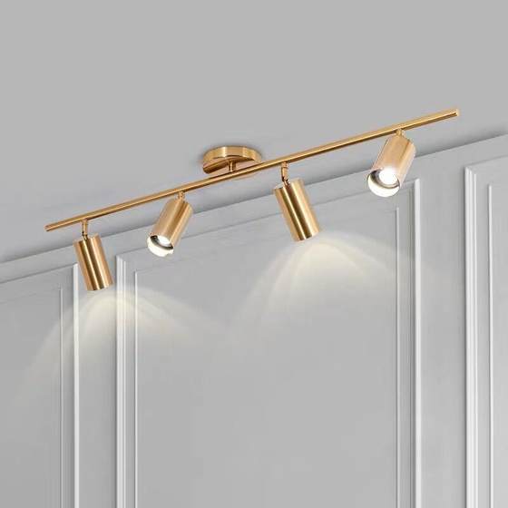 Nordic light luxury brass spotlight cob ceiling light living room background wall clothing store aisle golden surface-mounted track light
Nordic light luxury brass spotlight cob ceiling light living room background wall clothing store aisle golden surface-mounted track light