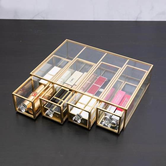 Transparent glass desktop drawer multi-grid lipstick eyebrow pencil cosmetic storage box dressing table dustproof glasses display stand
Transparent glass desktop drawer multi-grid lipstick eyebrow pencil cosmetic storage box dressing table dustproof glasses display stand