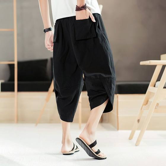 Line Cropped Pants for Men in Summer Thin Chinese Style Casual Loose Large Size New Chinese Men's Cotton and Line Harem Pants Trendy
Line Cropped Pants for Men in Summer Thin Chinese Style Casual Loose Large Size New Chinese Men's Cotton and Line Harem Pants Trendy