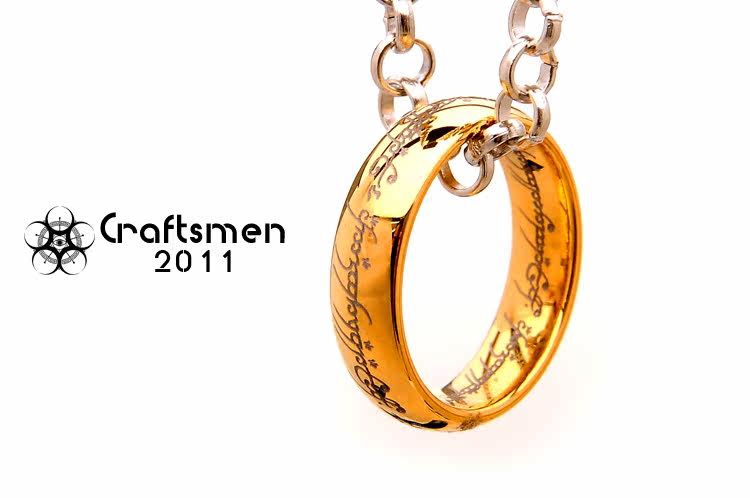 新款指环王戒指钨金至尊魔戒镀真金激光雕刻超耐久不褪色收藏级