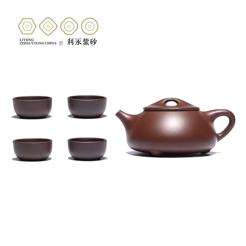 ZX利永宜興紫砂壺全手r工名家家用茶壺功夫茶具石瓢紫泥清和..