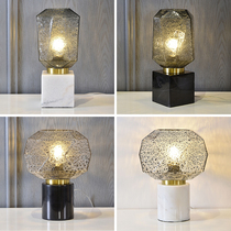 Postmodern bedroom table lamp American living room TV cabinet glass lamp marble Creative lamp