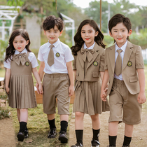 British style kindergarten Garden dress graduation photo dress summer short sleeve suit suit School uniform primary school uniforms