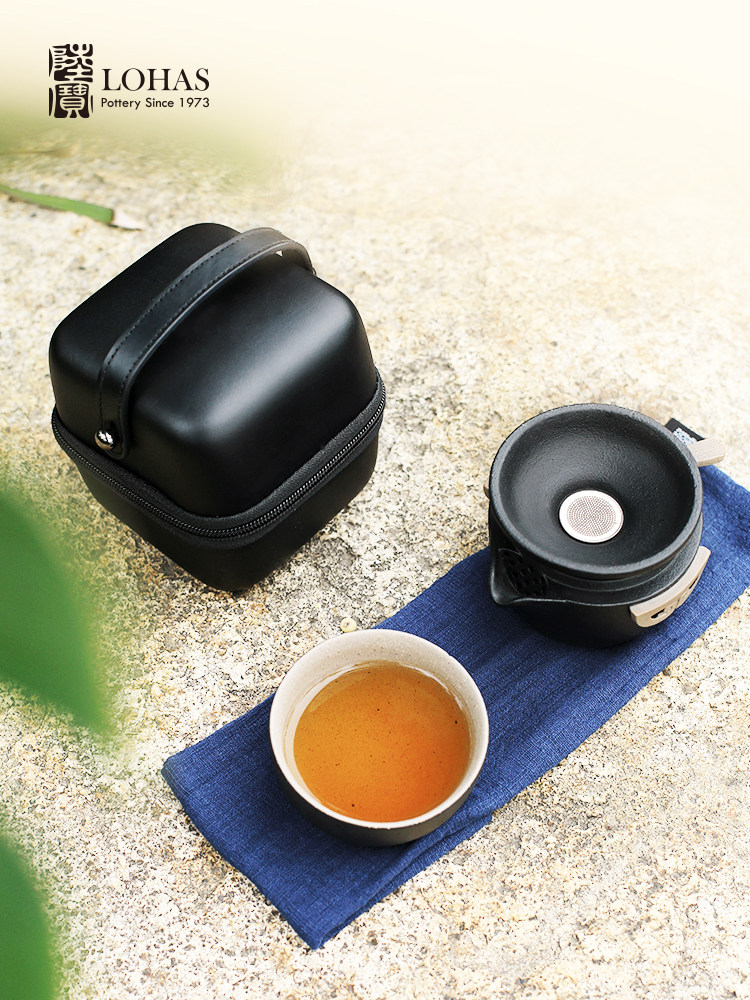 lubao tea set ceramic quick cup sheep xi device carrying one pot one cup tea set with tea filter travel carrying case