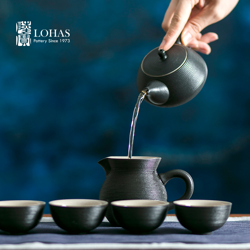 Lupao ceramic tea set match caddy fixings pot of tea tray and a pot of six cups of tea set gift ding ji holiday gifts