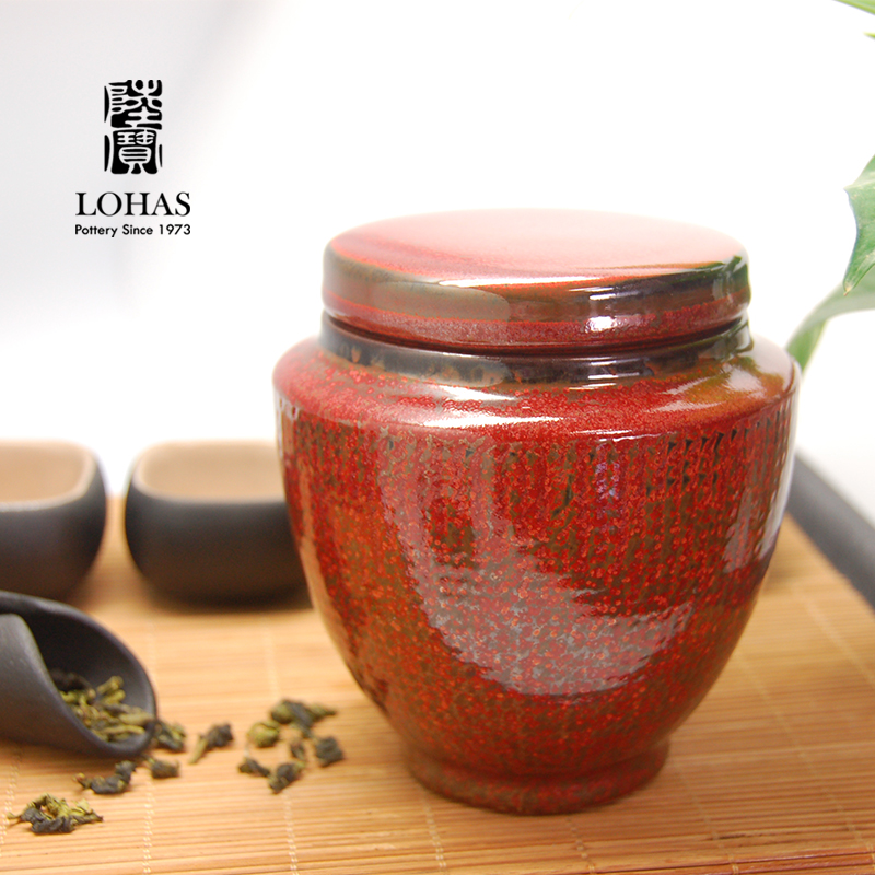 Taiwan lupao tea caddy fixings storage tank ceramic seal tank receives tea accessories 150 grams