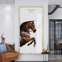 Introduction porch decorative painting corridor aisle black and white living room studio hanging painting entrance mural light luxury horse