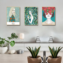 Bedroom bedside decoration painting simple painting living room mural sofa background wall painting triple painting porch combination