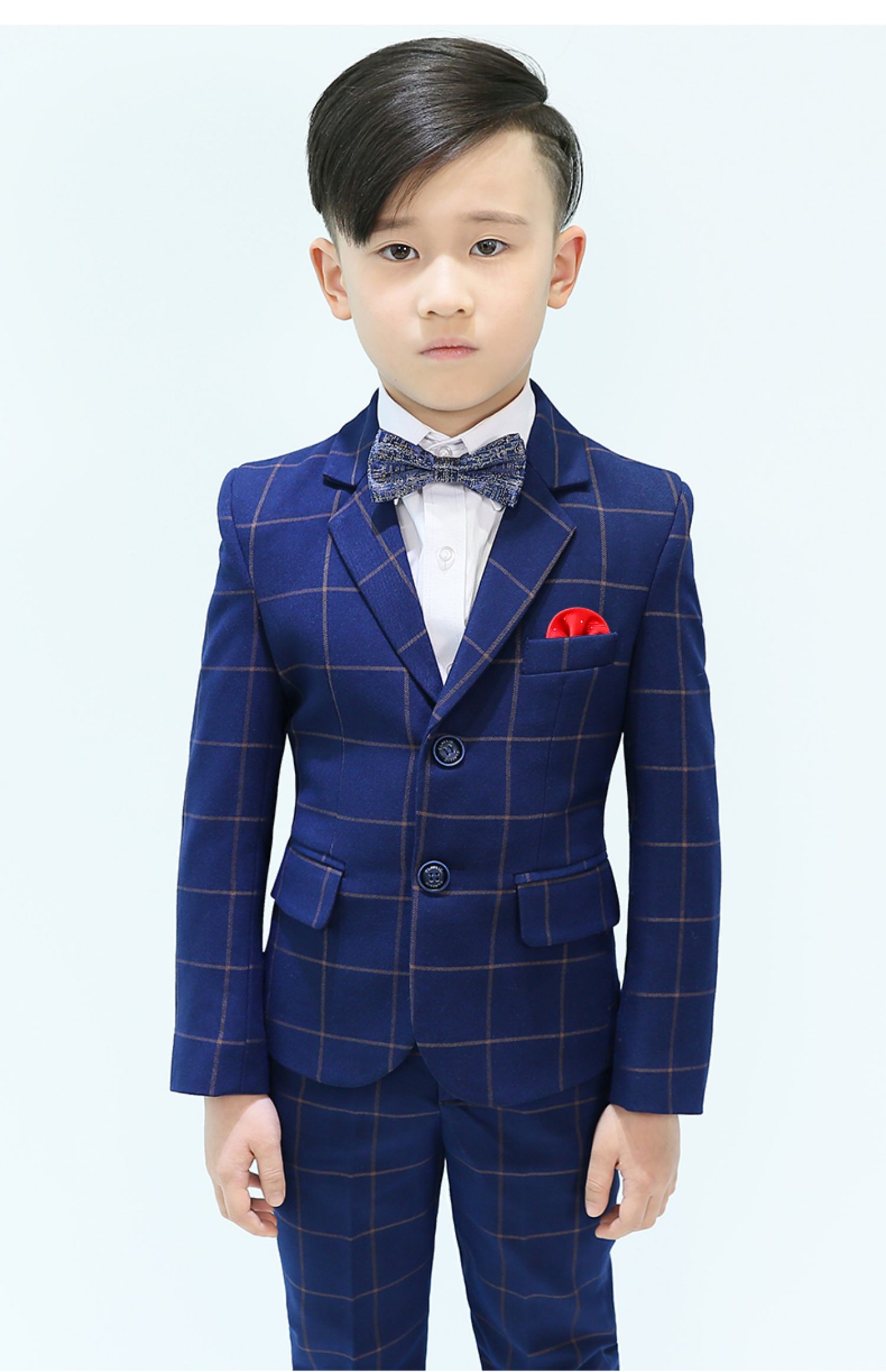 儿童礼服男套装男孩主持人花童幼儿园六一钢琴演出服男童英伦风_悠享