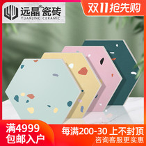 Far Crystal 200x230 Nordic color terrazzo hexagonal floor tiles macarons color kitchen tile bathroom wall tiles