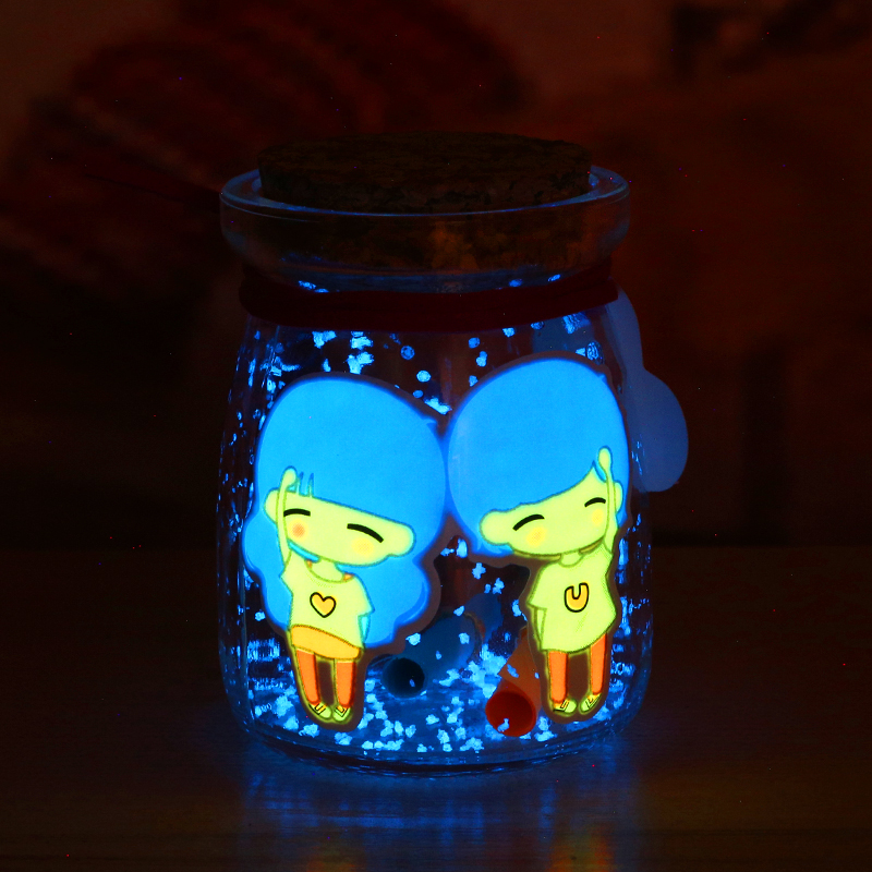 chinese valentine's day walking heart birthday gift for romantic couples of boys and girls luminous stiers wishing star bottle 520 star bottle