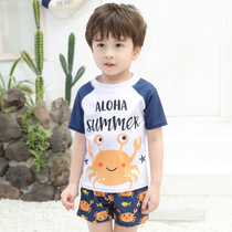 Childrens swimsuit middle child boy split suit baby swimsuit boy swimming trunks short sleeve summer swimsuit