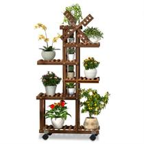 Fancy flower pot stand living room simple frame European balcony thickened assembly style process widened solid wood