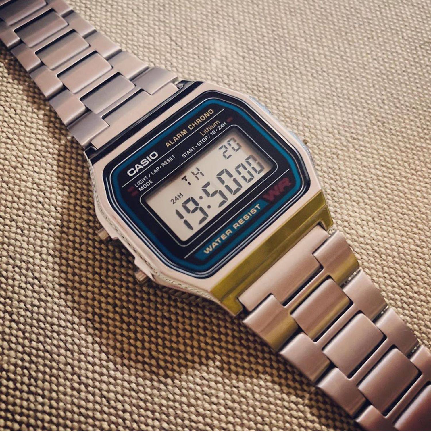 卡西欧小方块casio复古手表男电子表方表a158wa1df91w1