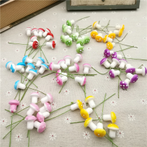 Color Emulation Mushroom Red Straw Mushrooms Blue Seven Color Fake Mushrooms Plastic Foam Handmade Materials Floral supplies