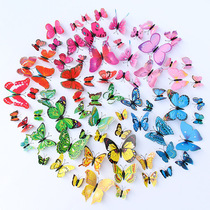 Promotion 12 color 3d three-dimensional wall stickers PVC simulation butterfly TV background wall childrens room decoration animals