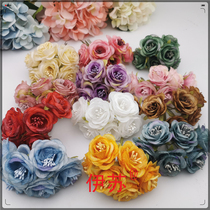 Red made of old floral art silk flower European style rose bud flower ring material flower diy handmade whole bag simulation flower