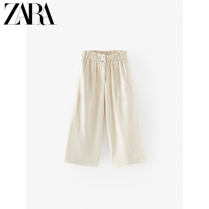 ZARA 童装女童   按扣饰阔腿裤 01639650711