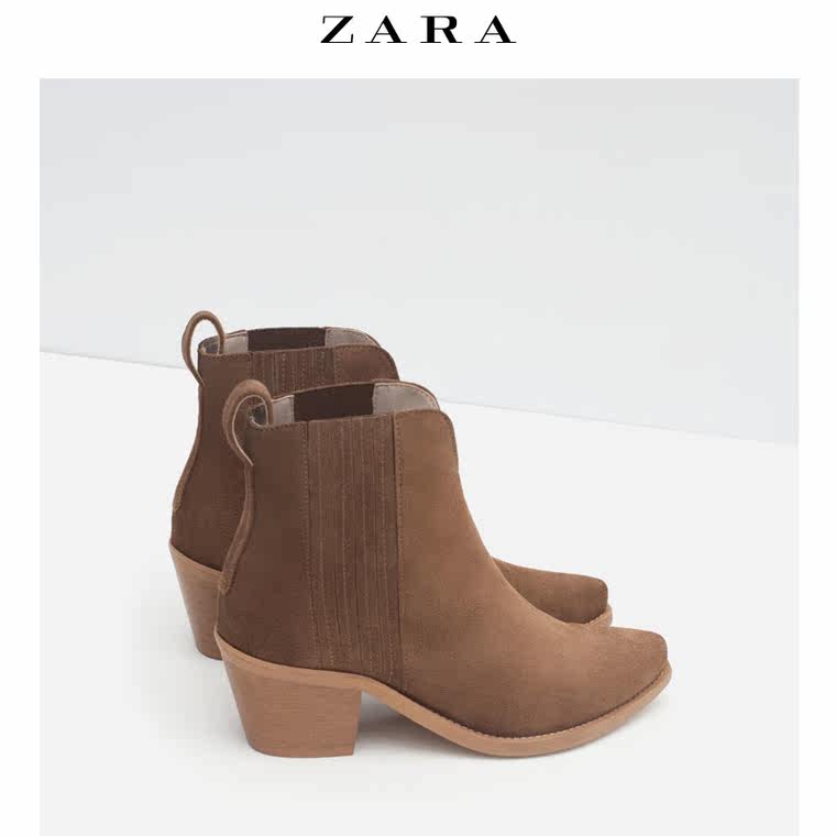 ZARA 女鞋 露营皮短靴 16138001131