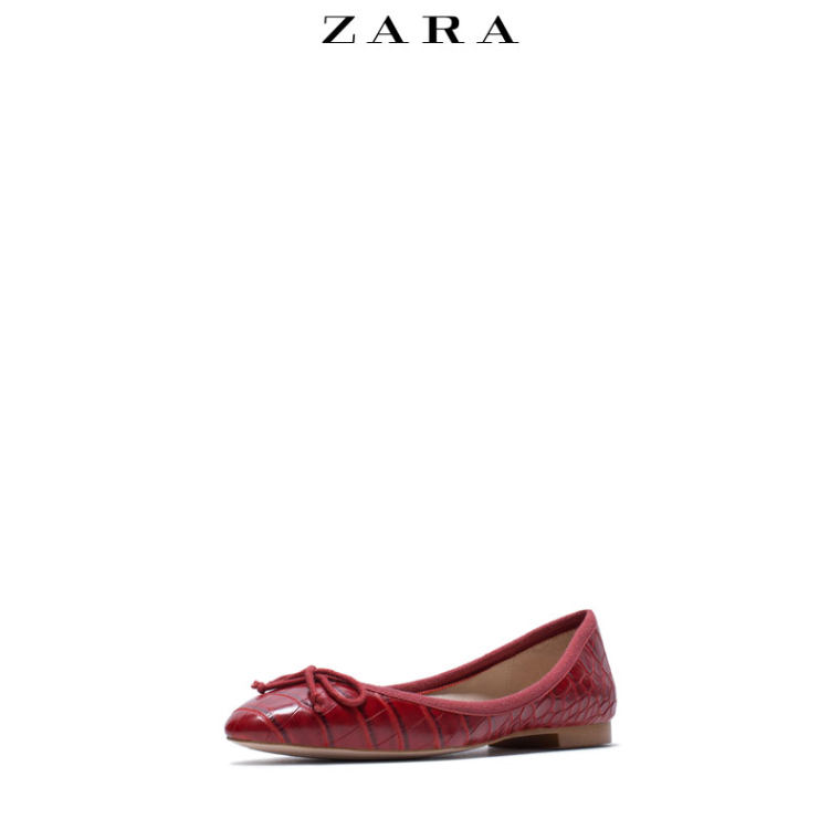 ZARA 女鞋 凸饰印花芭蕾舞鞋 16414001022