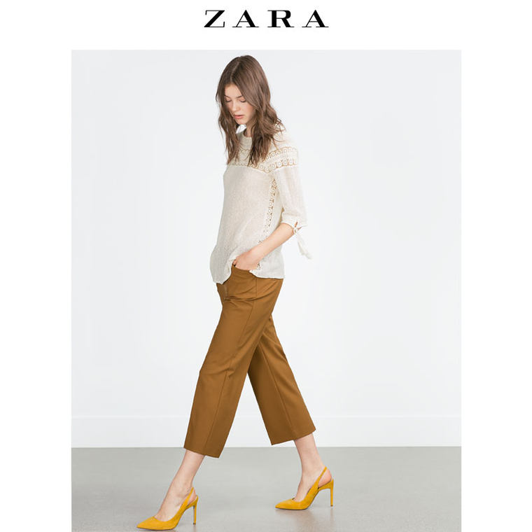 ZARA 女鞋 踝带真皮高跟鞋 16230001124