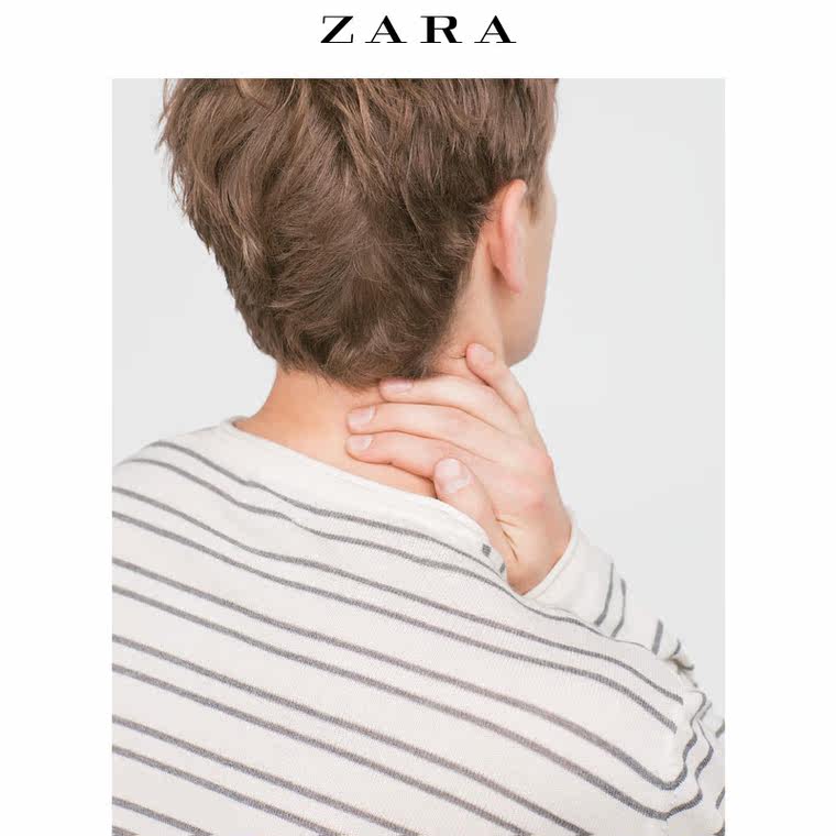 ZARA 男装 局部条纹针织衫 00367334802