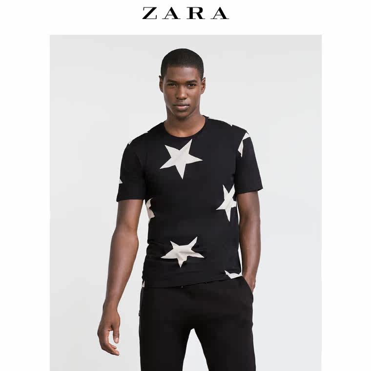 ZARA 男装 星星图案T恤 00679317800