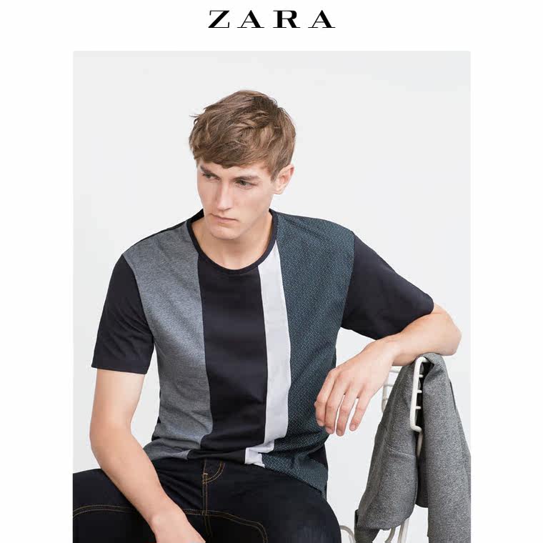 ZARA 男装 领带印花 T 恤 00679308401