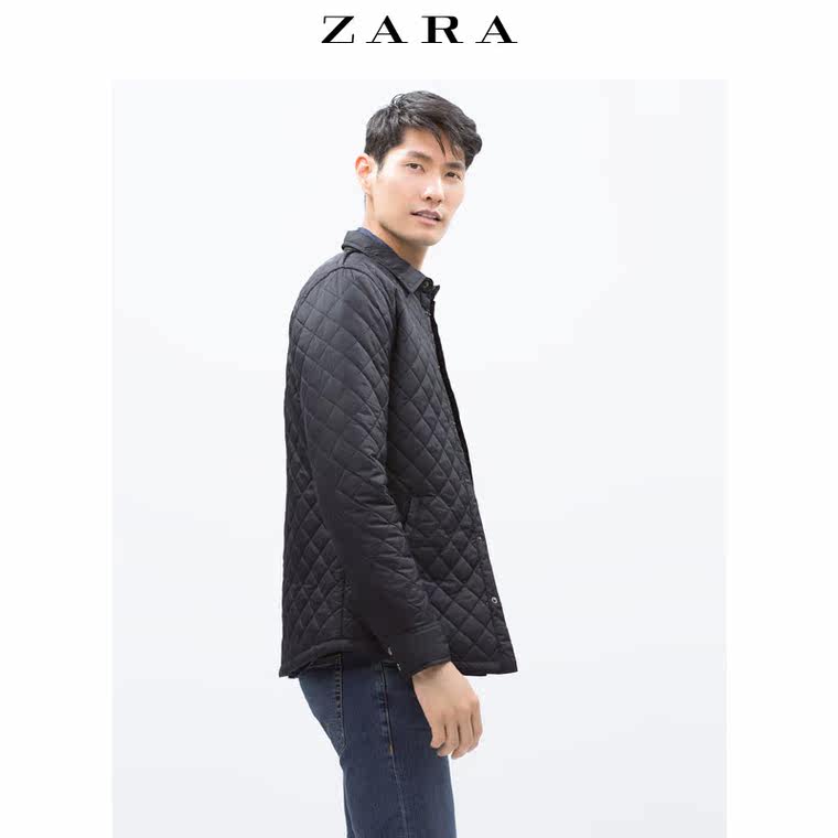 ZARA男装 红商标绗缝衬衫式外套 06706300401