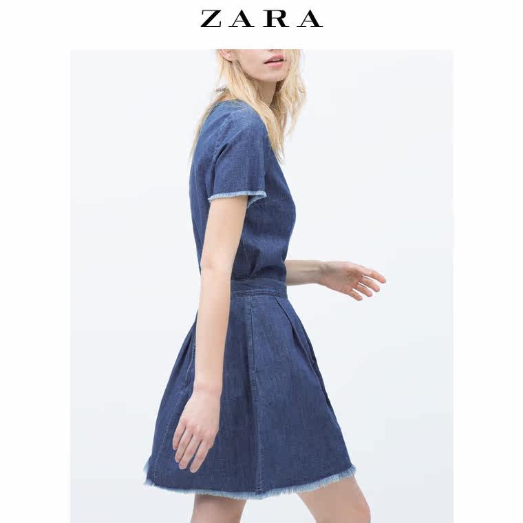 ZARA 女装 磨损下摆牛仔裙 05899158427