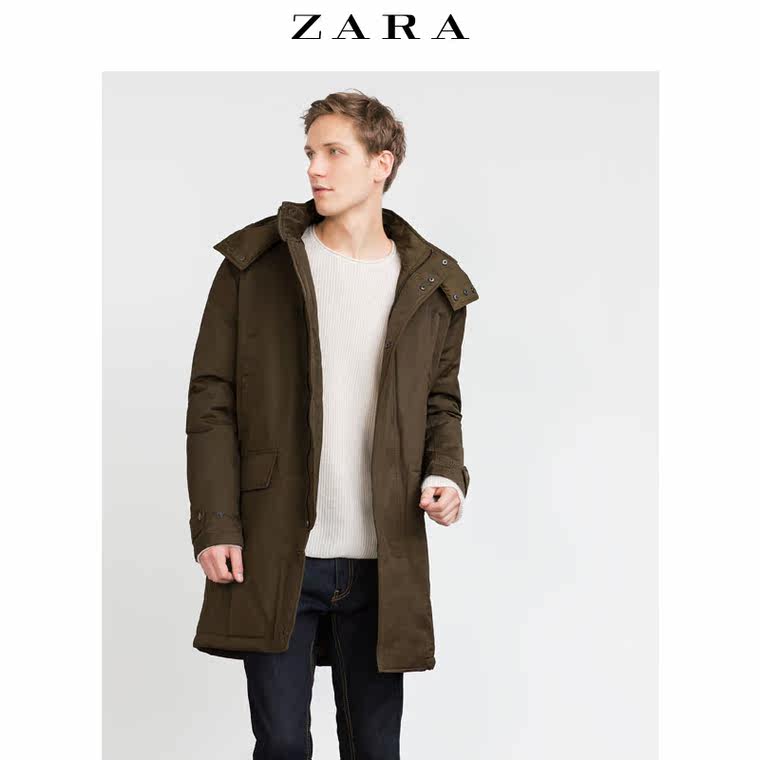 ZARA 男装 衬垫派克大衣 01792354505