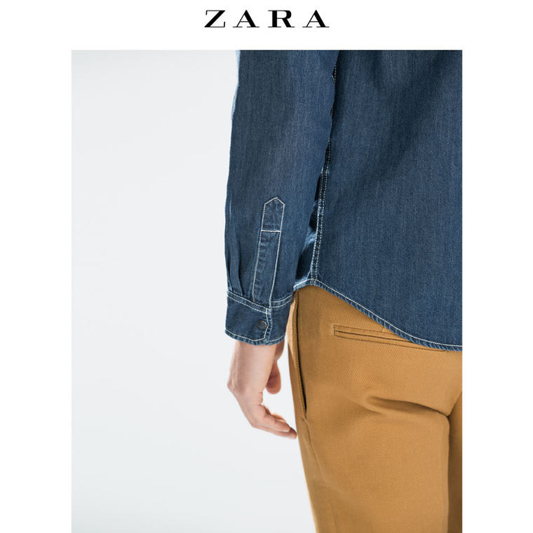 ZARA 男装 基本款牛仔衬衫 06096421407