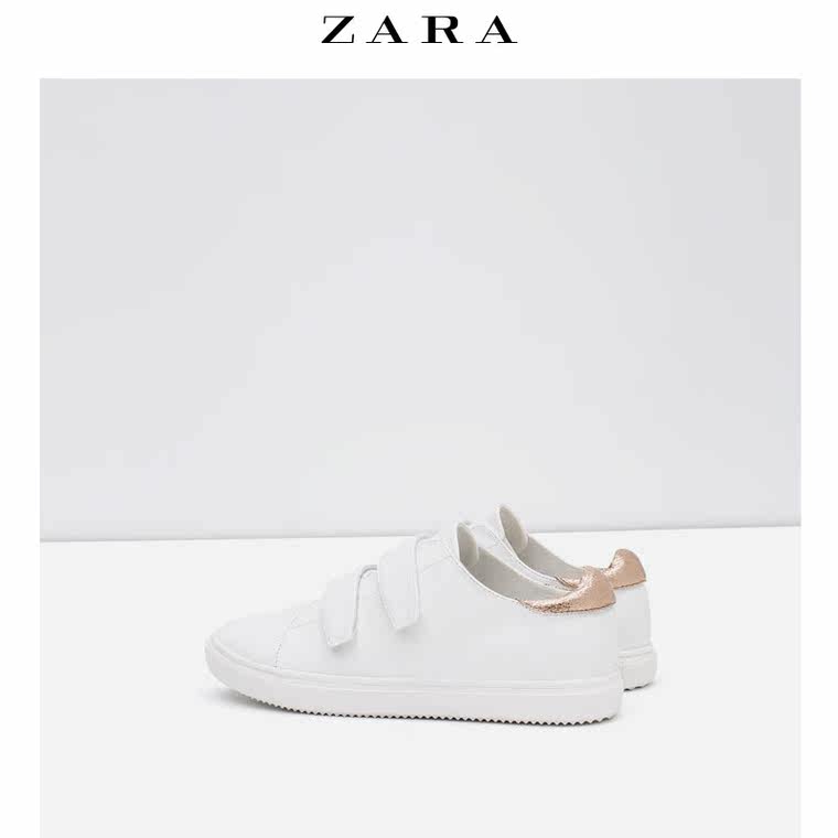 ZARA TRF 女鞋  玫瑰金色细节运动鞋 17702001001