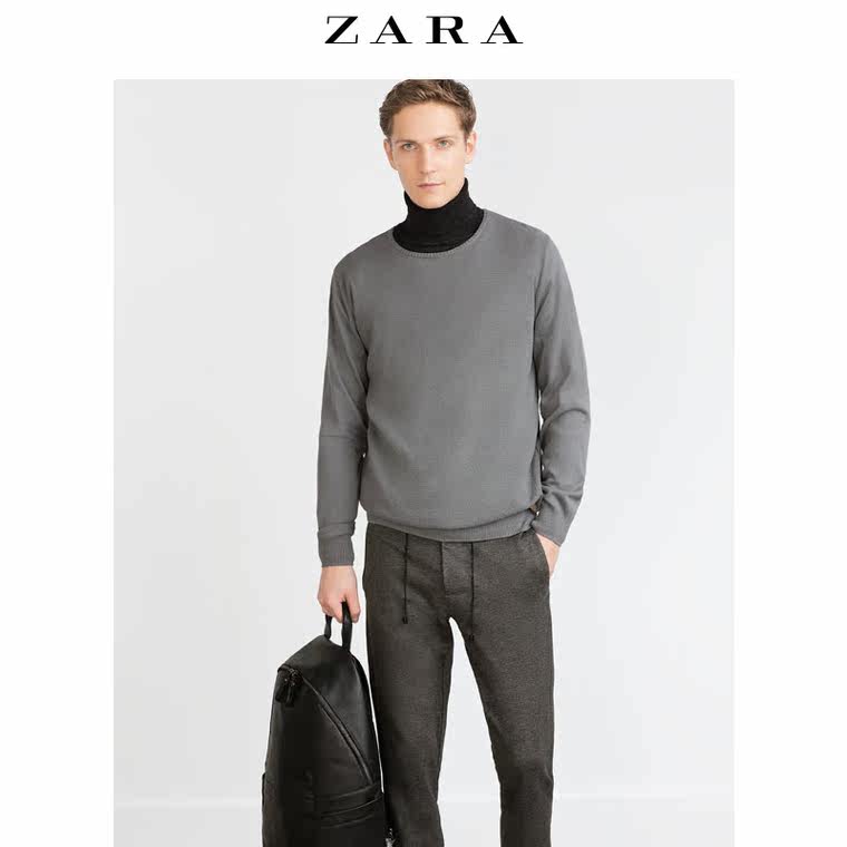 ZARA 男装 前半身纹理针织衫 00367340802