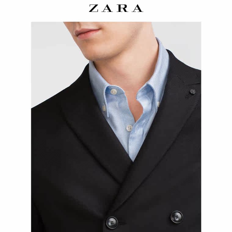 ZARA 男装 双排扣结构休闲西装外套 03649302800