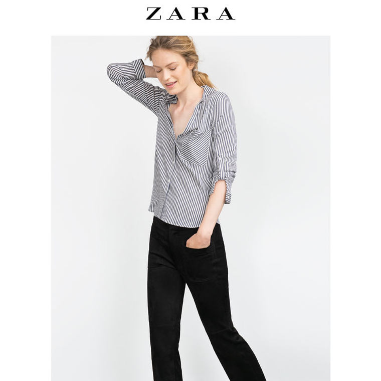 ZARA 女装 条纹衬衫 04172153060