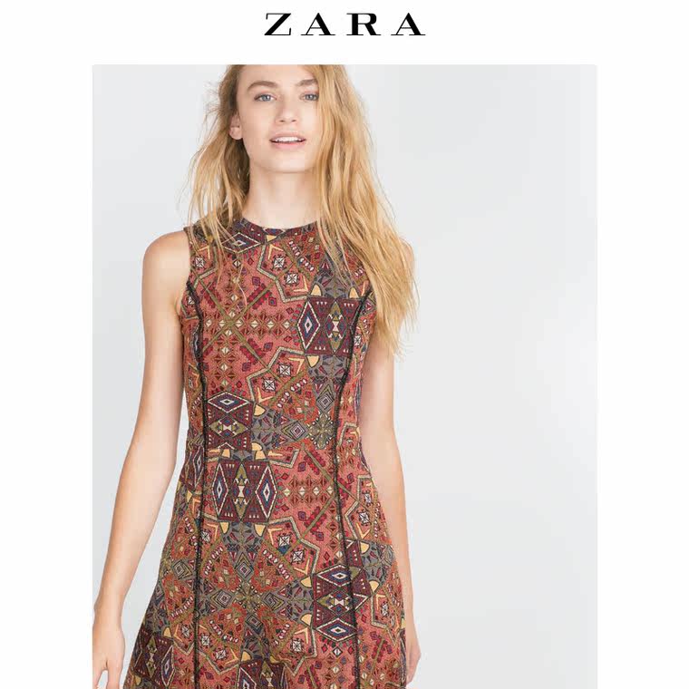 ZARA TRF 女装 提花连衣裙 01608272021