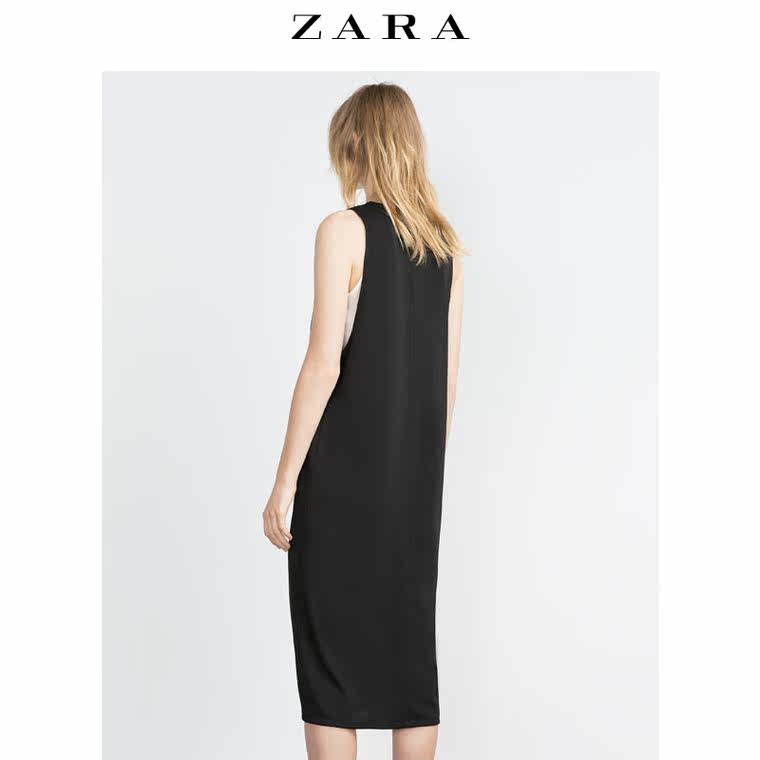 ZARA 女装 肩部拼接连身裙 05644221064