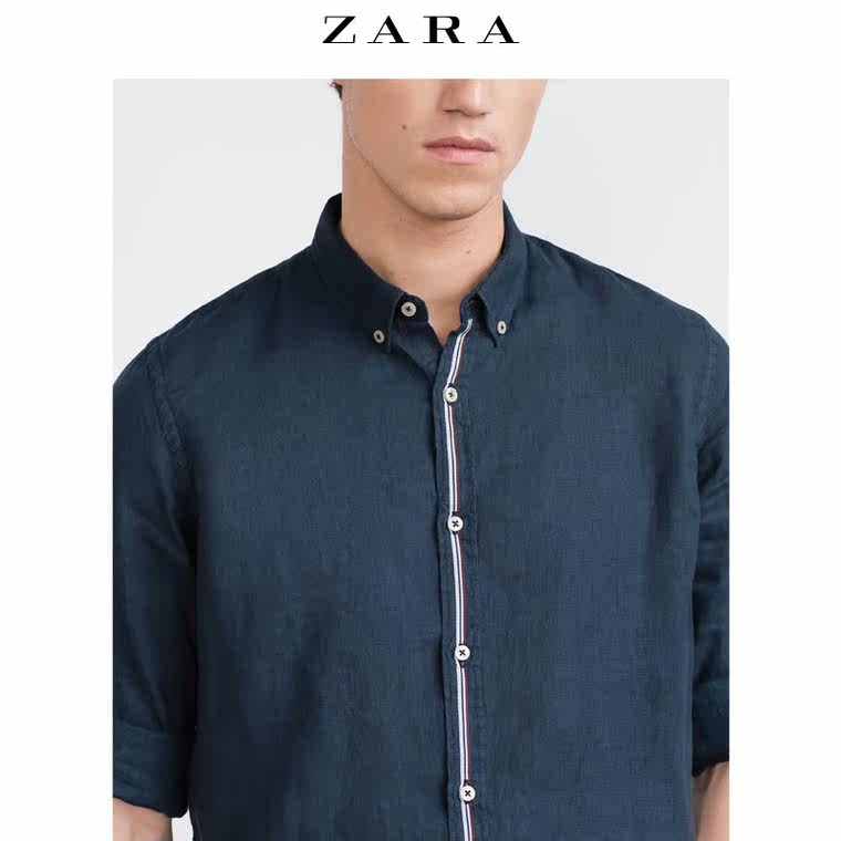 ZARA 男装 亚麻 T 恤 06175315401