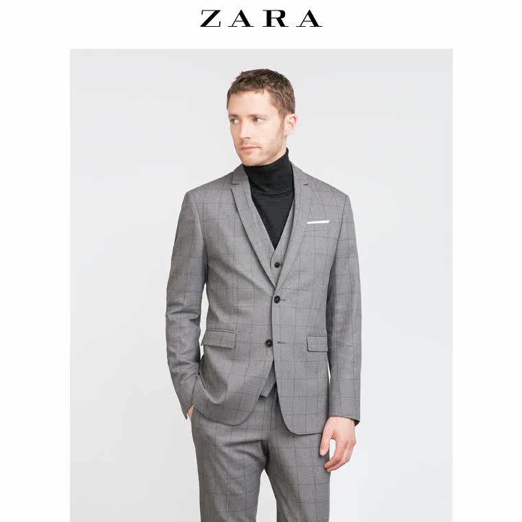 ZARA 男装 格子西装上衣 05730558802