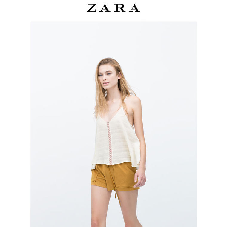 春夏折扣 ZARA TRF 女装 蕾丝装饰上衣 00485002251