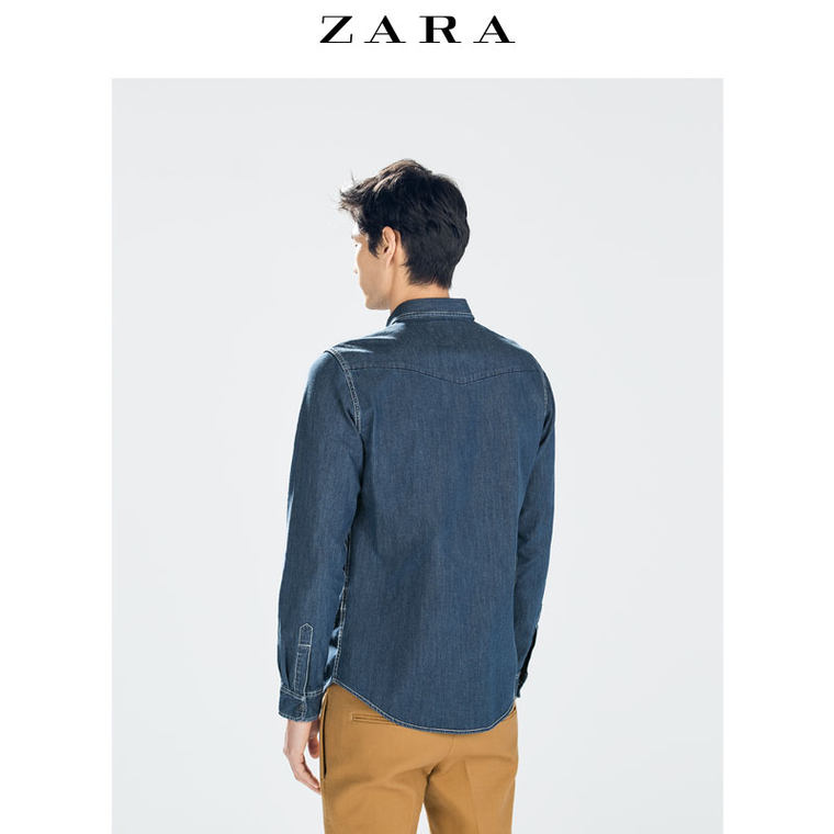 ZARA 男装 基本款牛仔衬衫 06096421407