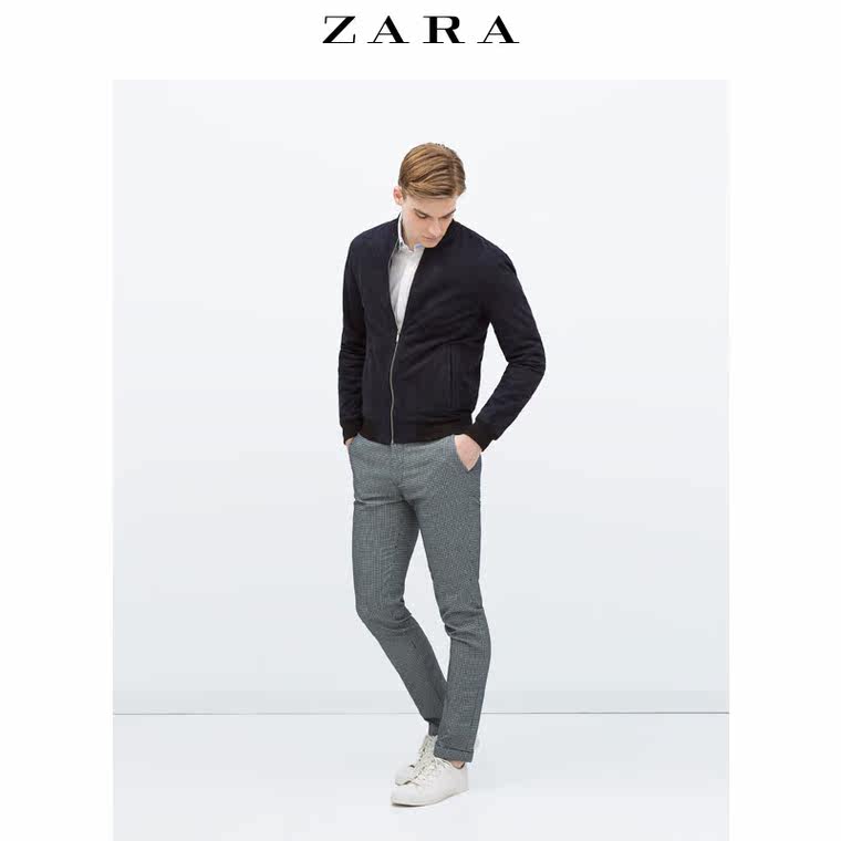 春夏折扣 ZARA 男装 双色纹理长裤 03164450401