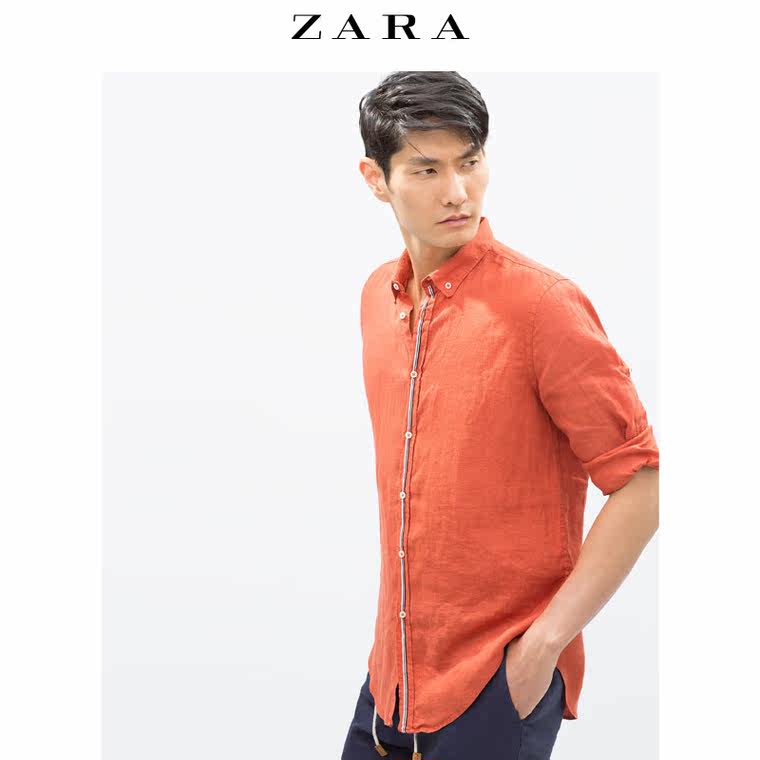 ZARA 男装 亚麻 T 恤 06175315605