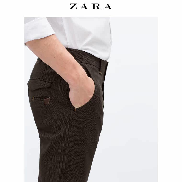 ZARA男装 菱格纹裤 06599300700