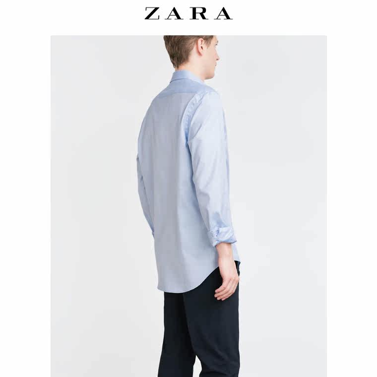 ZARA 男装 印花饰边口袋衬衫 05768424400