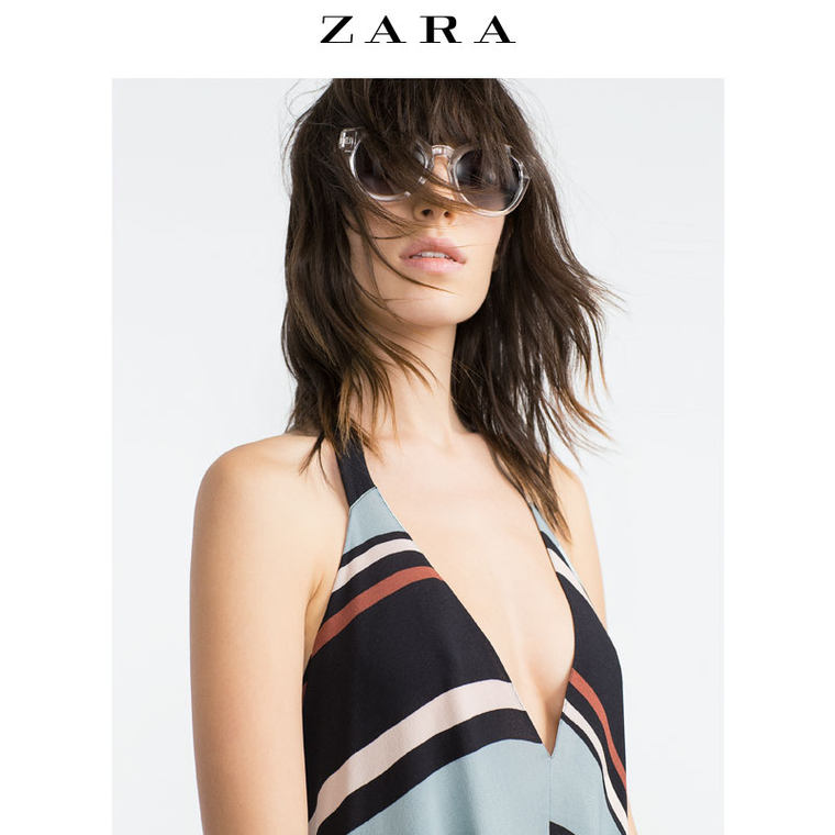 ZARA 女装 条纹连身裙 07657607030