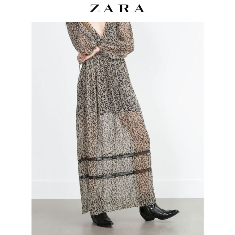 ZARA TRF 女装 印花长连衣裙 07521234070